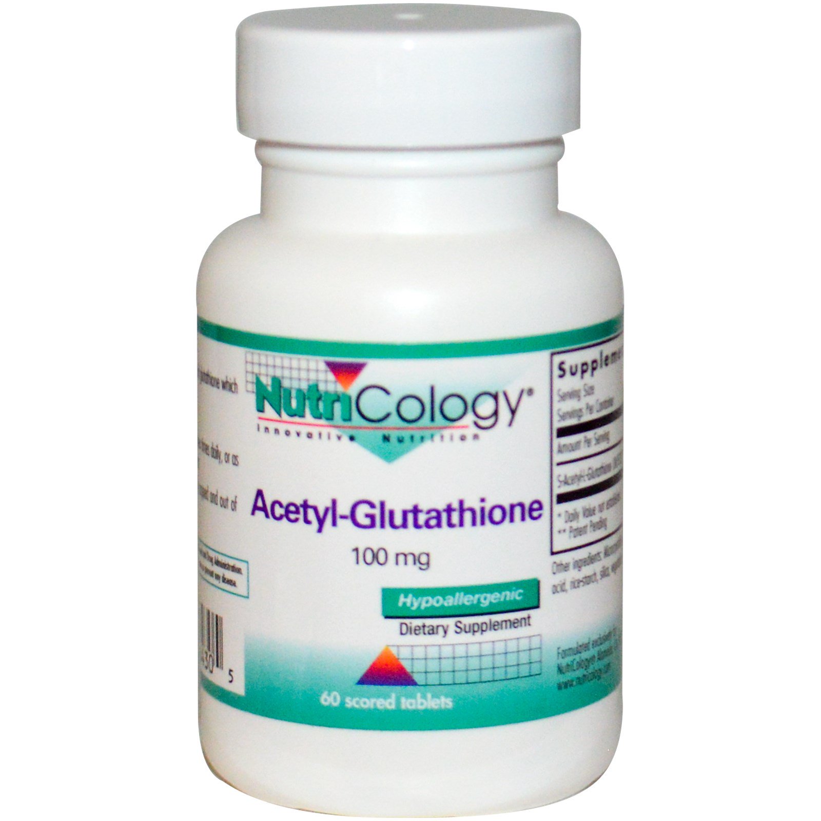 Nutricology, Ацетил-Глутатион, 100 мг, 60 таблеток - iHerb
