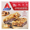 Atkins, шоколадный батончик с арахисовым маслом со вкусом претцелей, 5 батончиков, весом 48 г (1,69 унции) каждый
