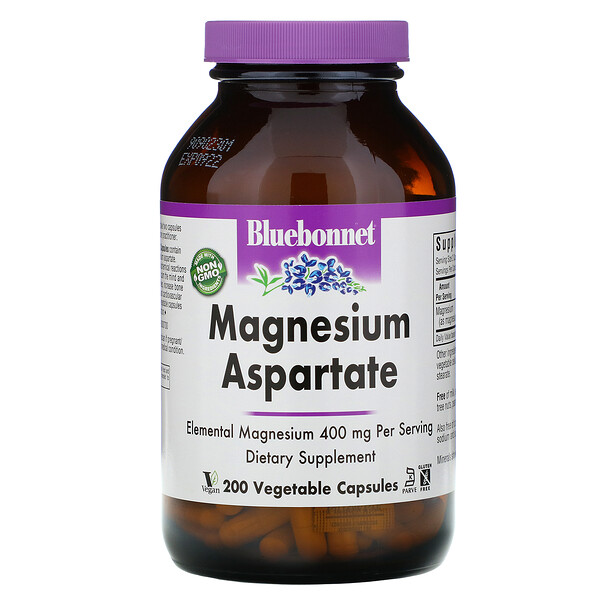 Nutrition, Magnesium Aspartate, 400 mg, 200 Vegetable