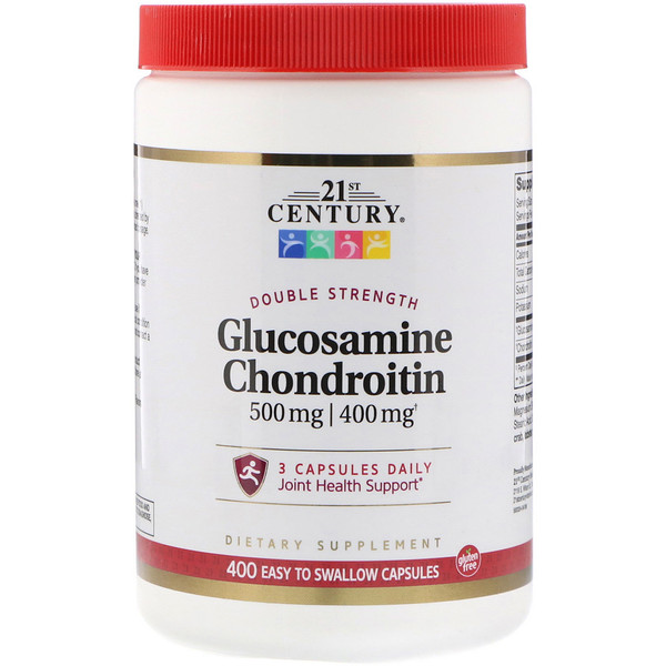 21st Century, Glucosamine / Chondroitin, Double Strength, 500 mg / 400 mg, 400 Easy to Swallow