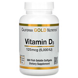 California Gold Nutrition, витамин D3, 125 мкг (5000 МЕ), 90 капсул из рыбьего желатина - iHerb