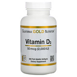 California Gold Nutrition, витамин D3, 125 мкг (5000 МЕ), 360 капсул из рыбьего желатина - iHerb