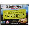 Crown Prince Natural, Сардины, очищенные от костей и кожи в чистом оливковом масле 3,75 унц. (106 г)