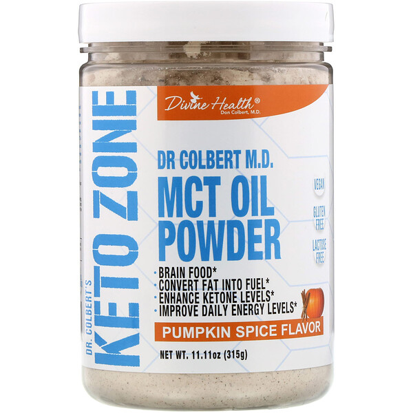 Divine Health, Dr. Colbert's Keto Zone, MCT Oil Powder, Pumpkin Spice , 11.11 oz (315 g) (Discontinued Item)