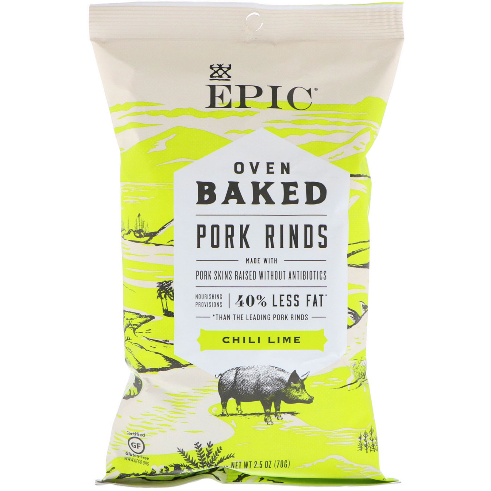 Epic Bar, Oven Baked, Pork Rinds, Chili Lime, 2.5 oz (70 g) iHerb
