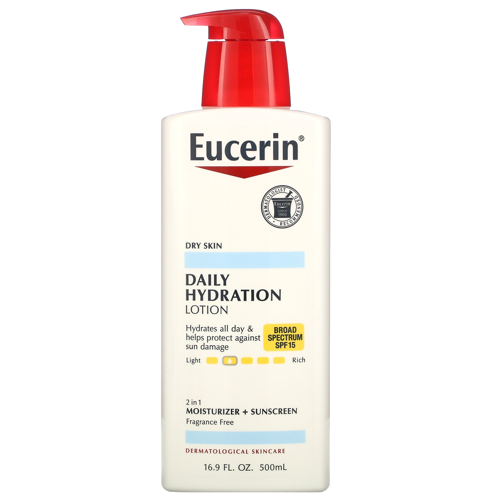 Eucerin, Daily Hydration Lotion, SPF 15, Fragrance Free, 16.9 fl oz