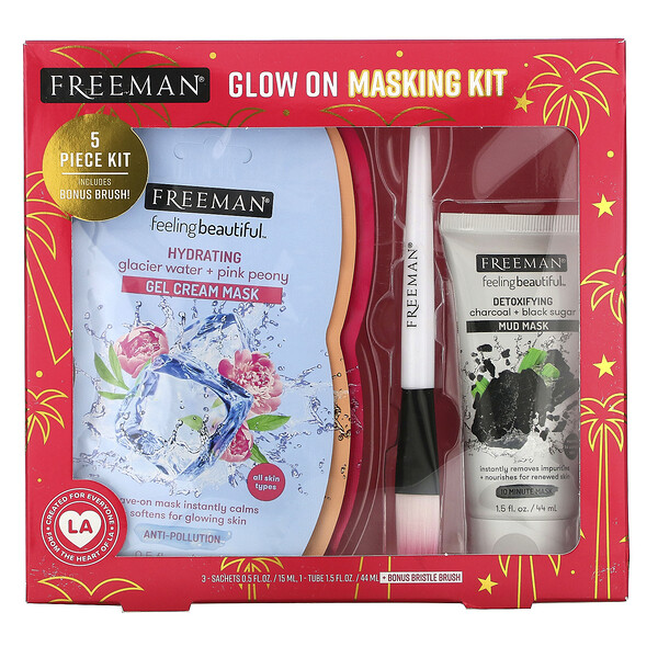 Freeman Beauty, Glow On Masking Kit, 5 Piece Kit