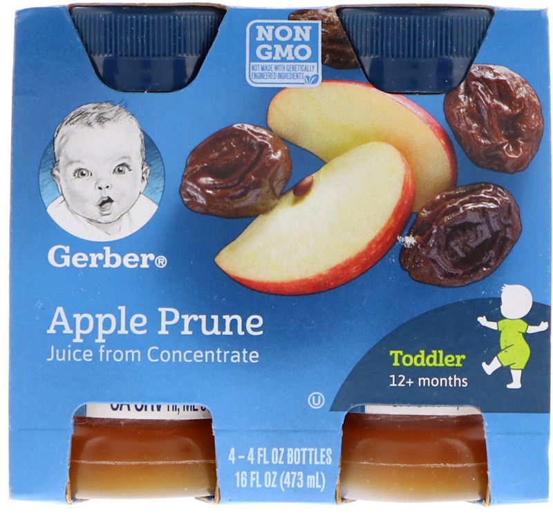 Gerber, Apple Prune Juice, 12+ Months, 4 Pack, 16 fl oz (473 ml) - iHerb