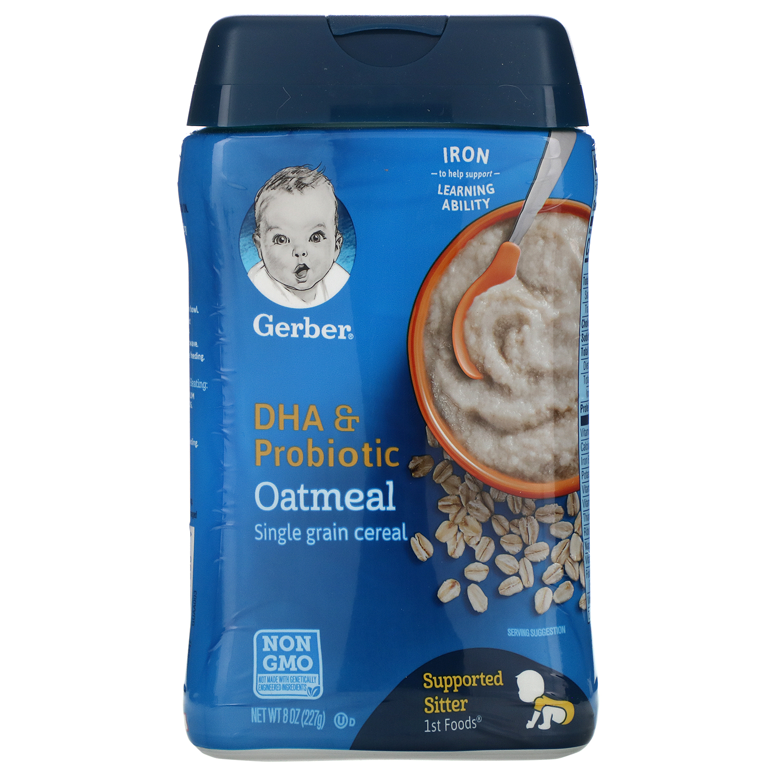 Gerber, DHA & Probiotic Oatmeal, Single Grain Cereal, 8 oz (227 g) - iHerb