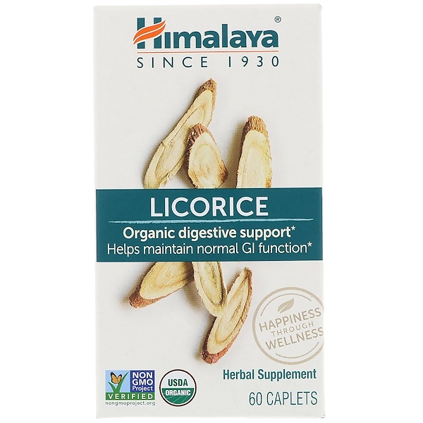 Himalaya, Licorice, органическая поддержка пищеварения, 60 капсул