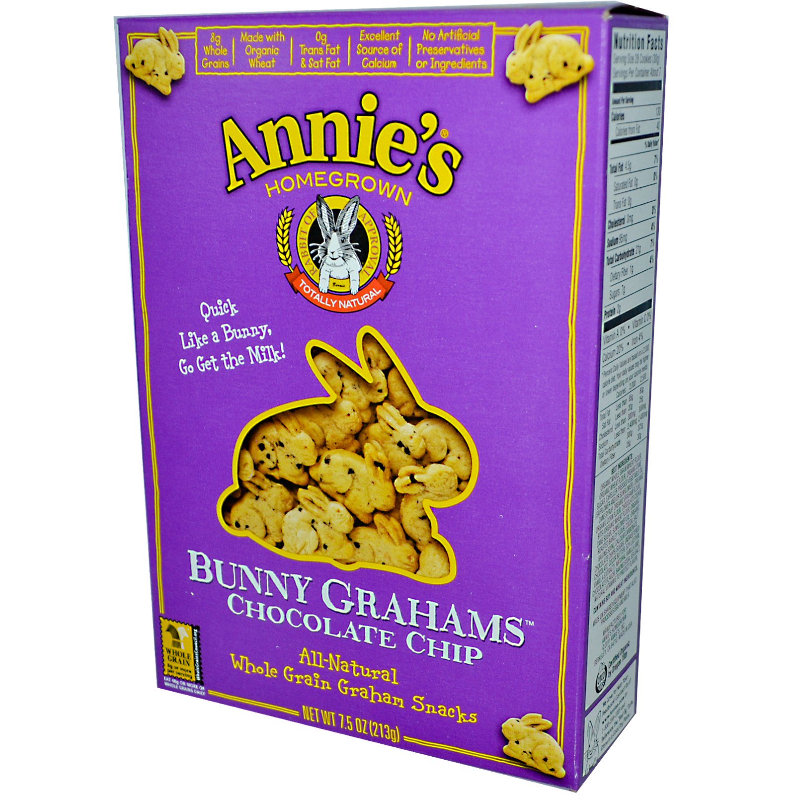 Annie's Homegrown, Bunny Grahams, Chocolate Chip, 7.5 oz (213 g) iHerb