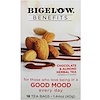 Bigelow, Benefits, Хорошее настроение, травяной чай с шоколадом и миндалем, 18 чайных пакетиков, 1,44 унц. (40 г)