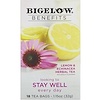 Bigelow, Benefits, Хорошее самочувствие, травяной чай с лимоном и эхинацеей, 18 чайных пакетиков, 1,15 унц. (32 г)