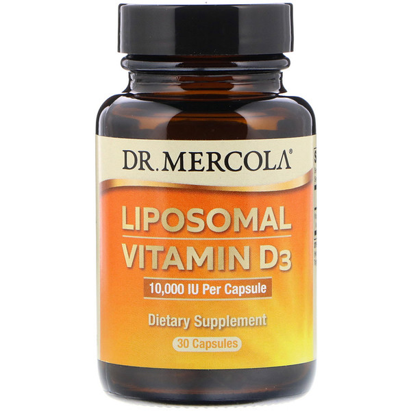 Dr. Mercola, Липосомальный витамин D3, 10 000 МЕ, 30 капсул