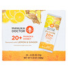 Manuka Doctor, Fusion 20+, мед манука, со вкусом лимона и имбиря, 24 саше по 7 г (0,25 унции)