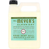 Mrs. Meyers Clean Day, Жидкое мыло для рук, базилик, 33 жидких унции (975 мл)