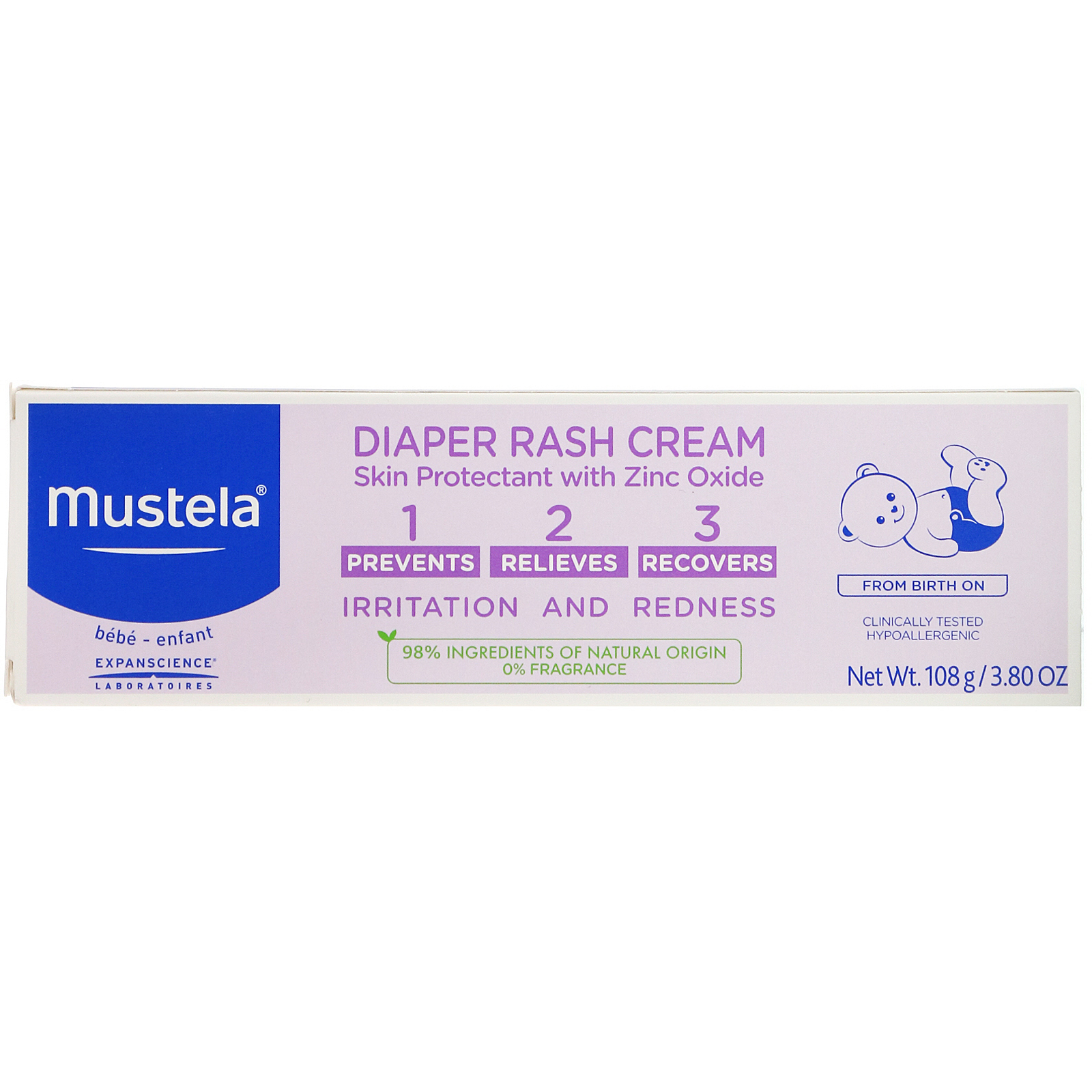 Mustela, Diaper Rash Cream 123, 3.8 oz (100 ml) iHerb