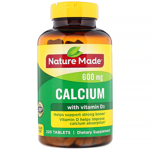 Nature Made Calcium With Vitamin D3 600 Mg 220 Tablets Iherb