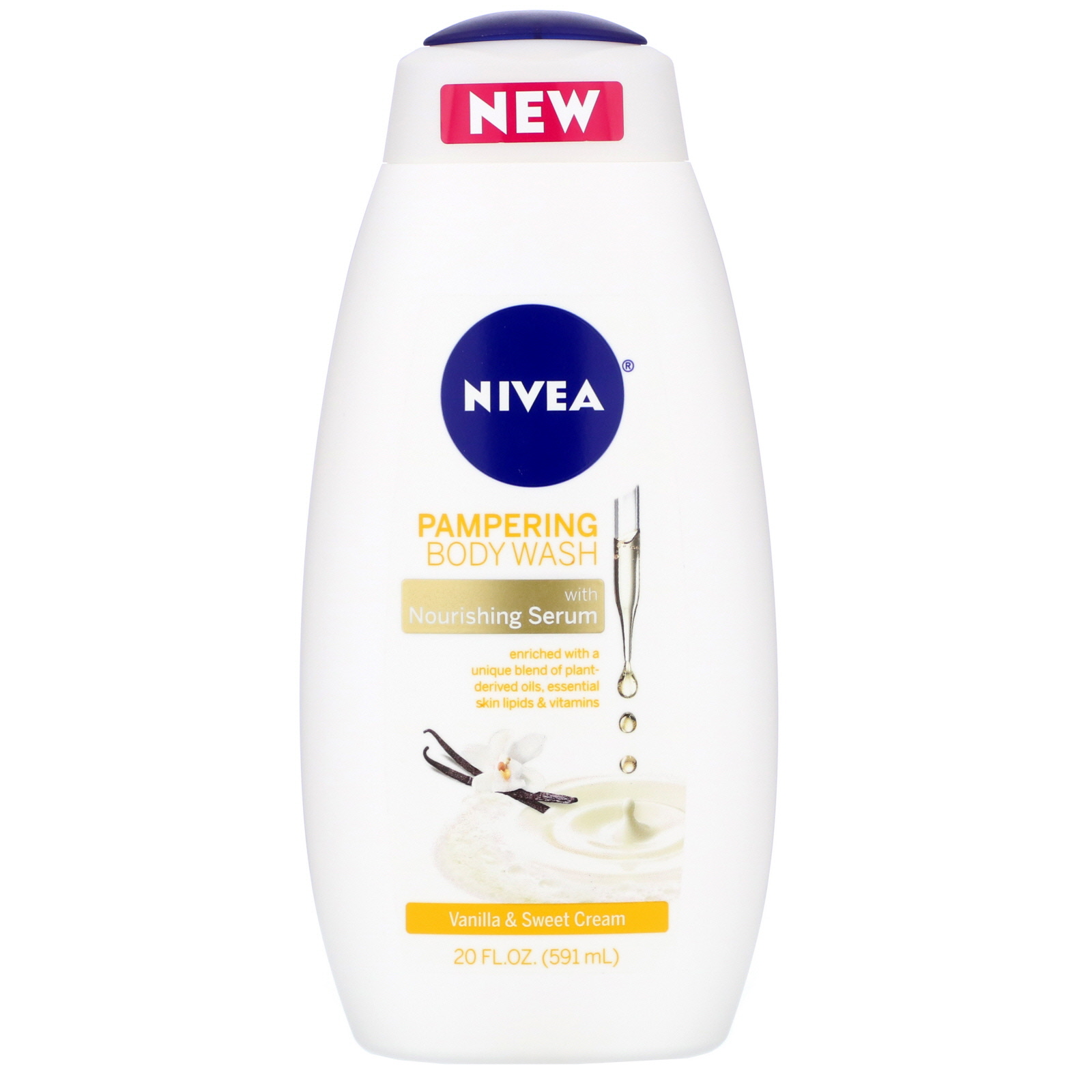 Nivea, Pampering Body Wash, Vanilla and Sweet Cream, 20 fl oz (591 ml