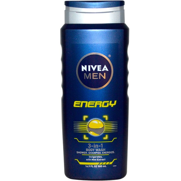 Nivea, Мужской гель для душа 3-в-1, энергия, 500 мл (16,9 ...