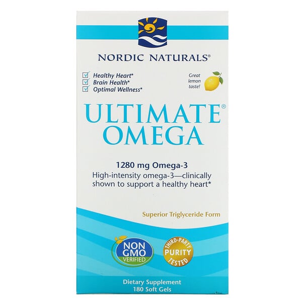 Nordic Naturals, Ultimate Omega, со вкусом лимона, 1280 мг ...