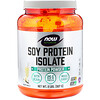 Now Foods, Sports, изолят соевого белка со вкусом сливочной ванили, 907 г (2 фунта)