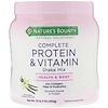 Nature's Bounty, Optimal Solutions, коктейль с полноценными набором протеина и витаминов, со вкусом ванили, 453 г (16 унций)