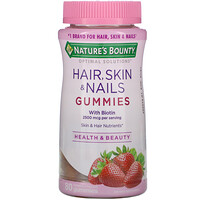Nature's Bounty, Optimal Solutions, для волос, кожи и ногтей, с ароматом клубники, 80 жевательных таблеток