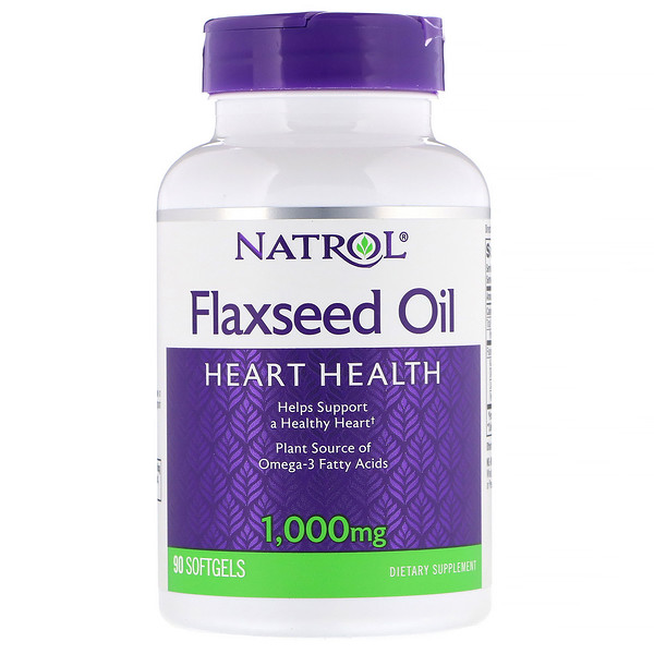 Natrol, Льняное масло, для здоровья сердца, 1000 мг, 90 мягких таблеток