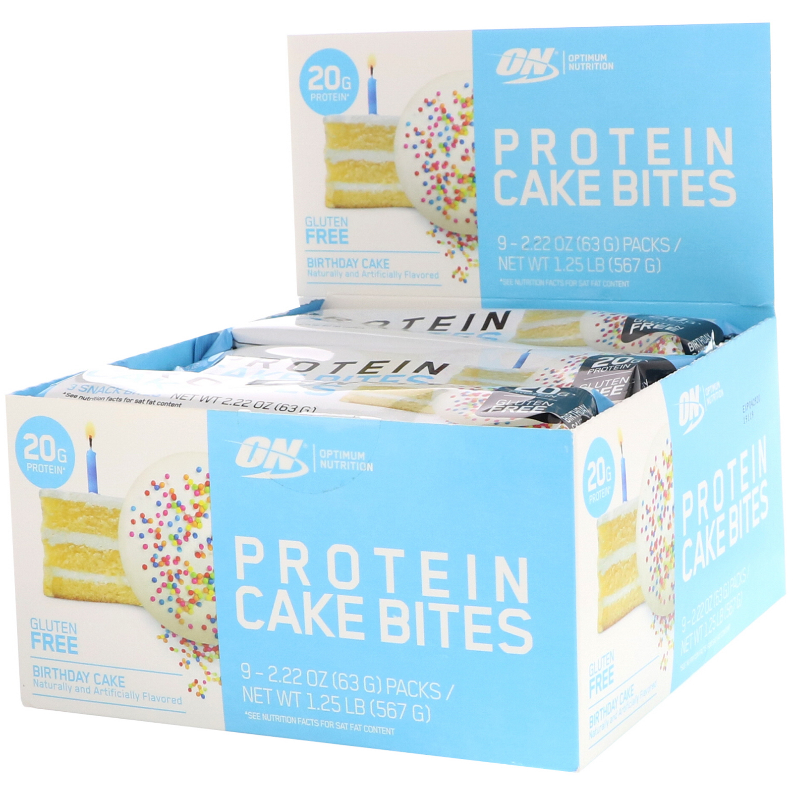 Optimum Nutrition, Protein Cake Bites, Birthday Cake, 9 ...