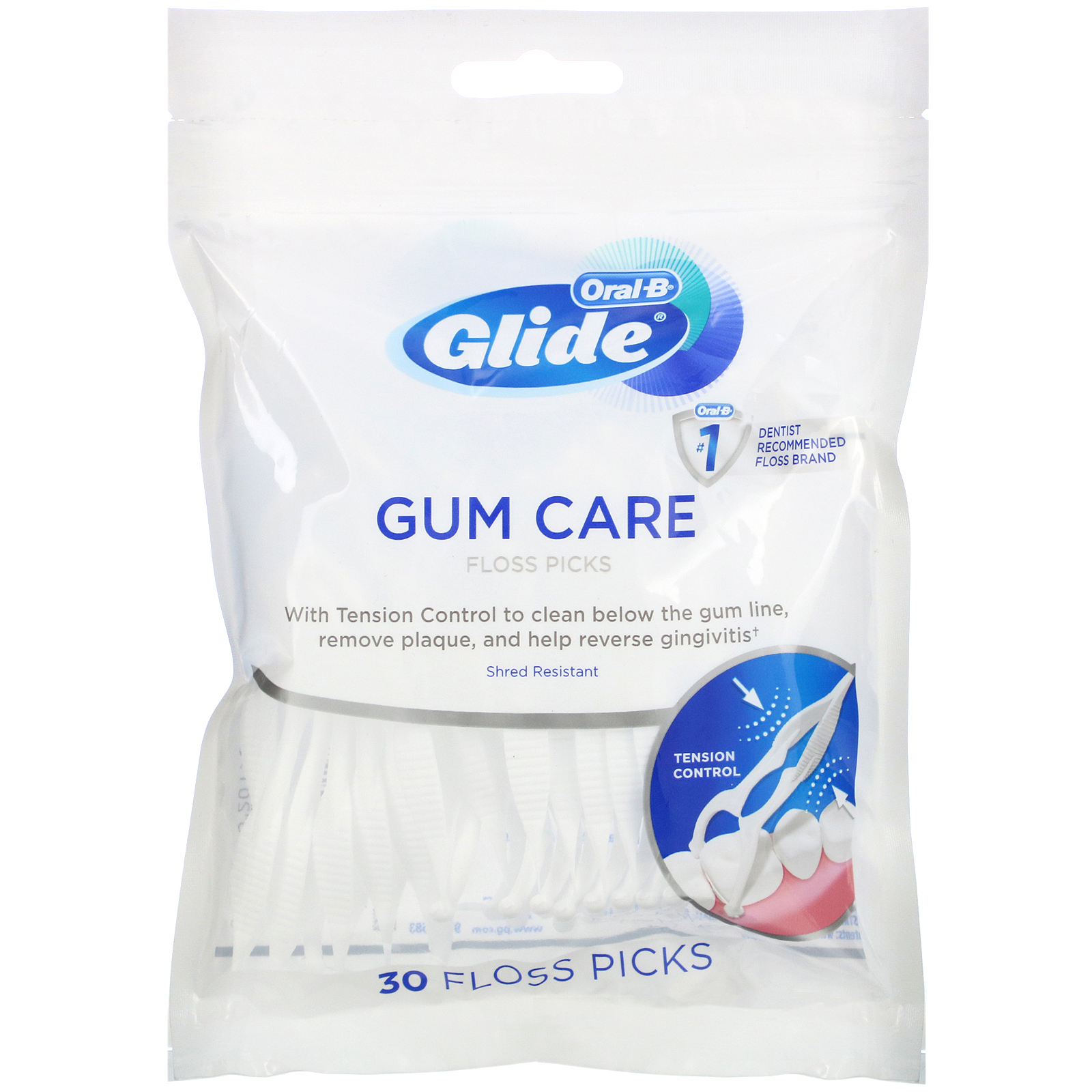 Oral-B, Glide, Gum Care, Floss Picks, 30 Count - IHerb