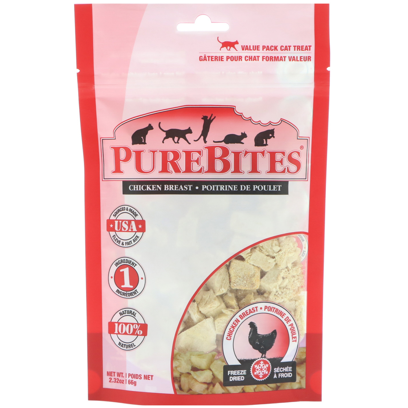 Pure Bites, Freeze Dried, Cat Treats, Chicken Breast , 2.32 oz (66 g