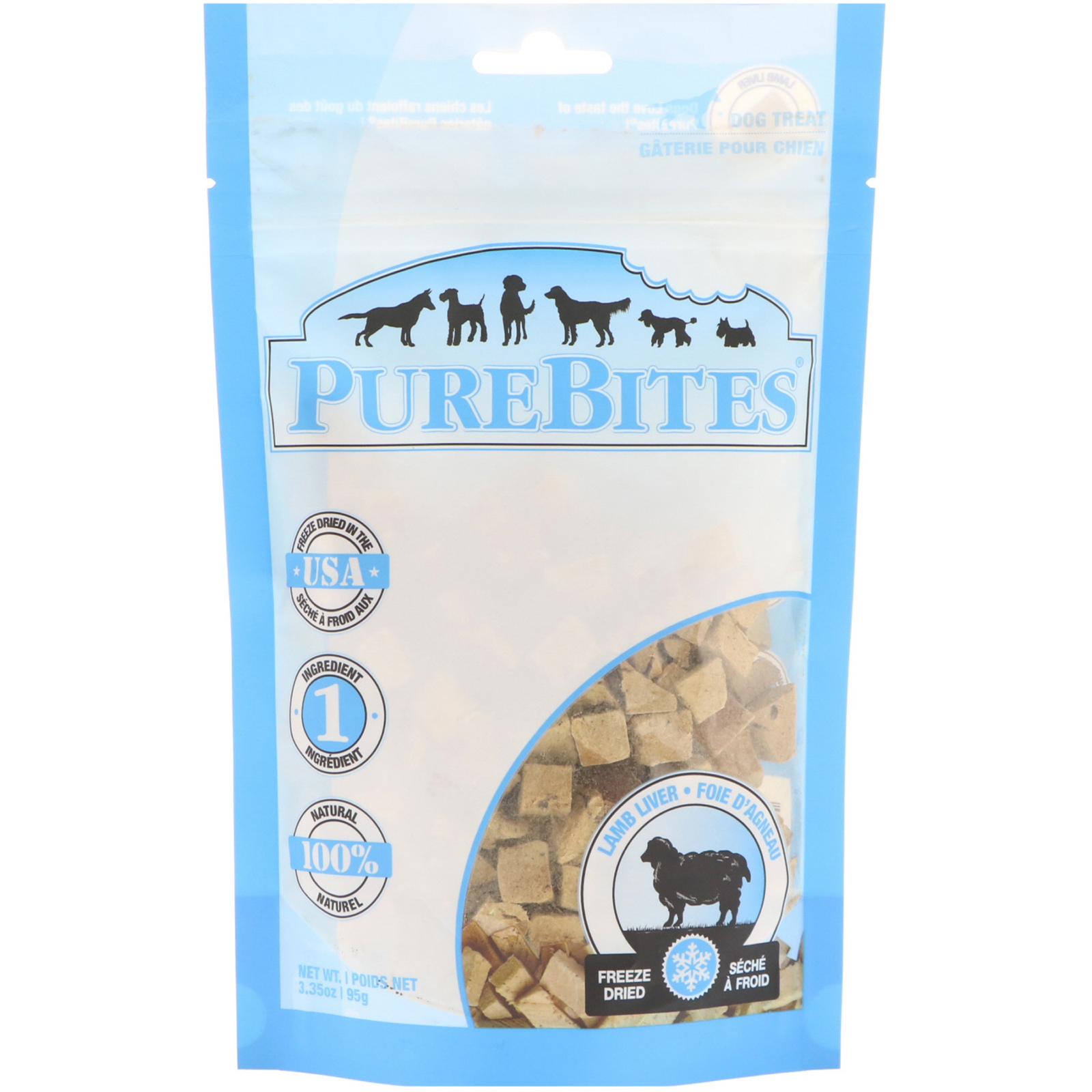 Pure Bites, Freeze Dried, Dog Treats, Lamb Liver , 3.35 oz (95 g) iHerb