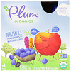 Plum Organics, Органический продукт, аппетитная смесьмс черникой и морковью, 4 упаковки, 3,17 унц. (90 г) в каждой