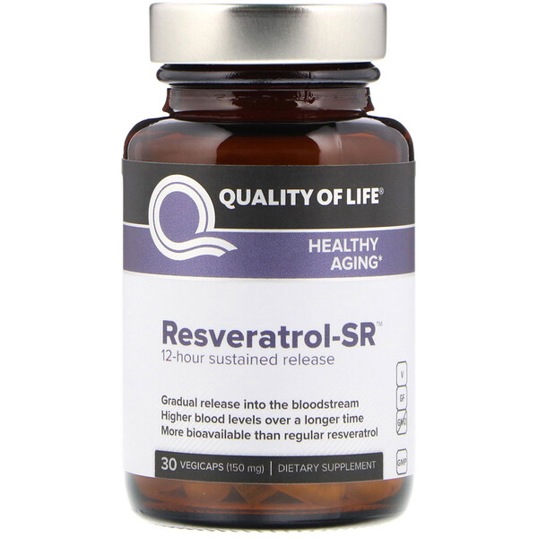 Quality of Life Labs, Ресвератрол-SR, 150 мг, 30 вегетарианских капсул ...