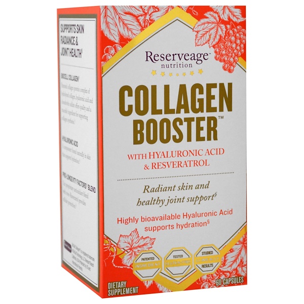 ReserveAge Nutrition, Collagen Booster с гиалуроновой кислотой и ресвератролом, 60 капсул