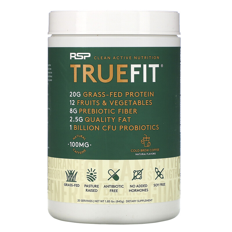 RSP Nutrition, TrueFit, GrassFed Protein, Cold Brew Coffee, 1.85 lbs