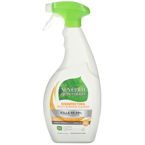 Seventh Generation, Disinfecting MultiSurface Cleaner, Lemongrass