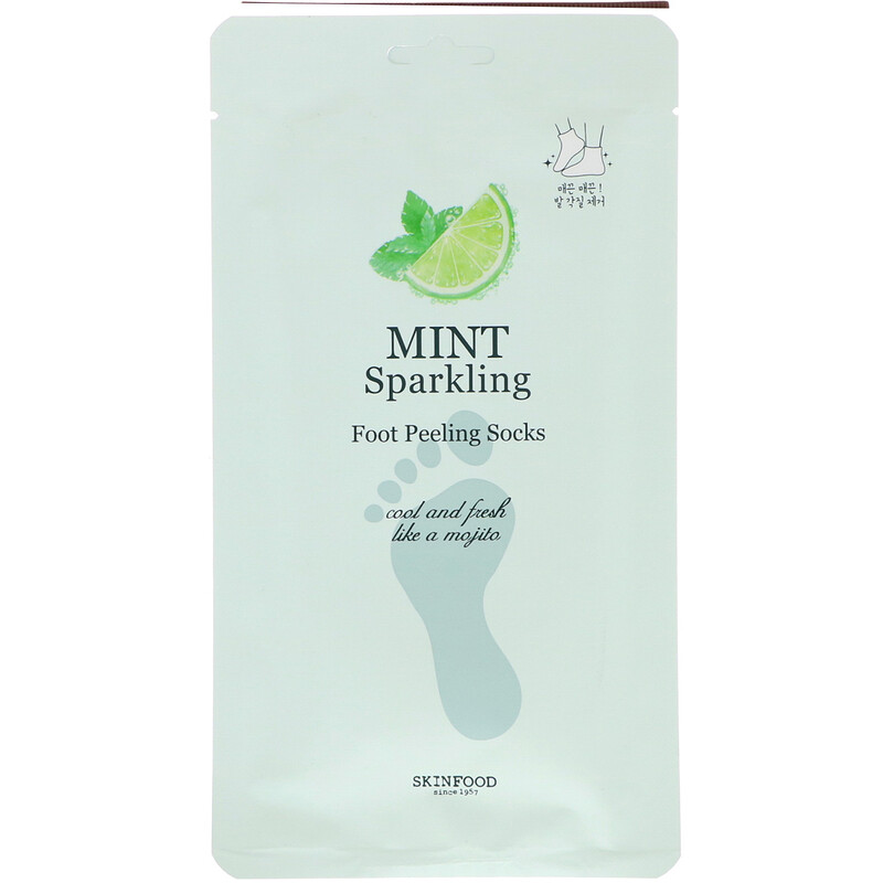 Skinfood, Mint Sparkling, Foot Peeling Socks, 1 Pair, 1.41 fl oz (40 g