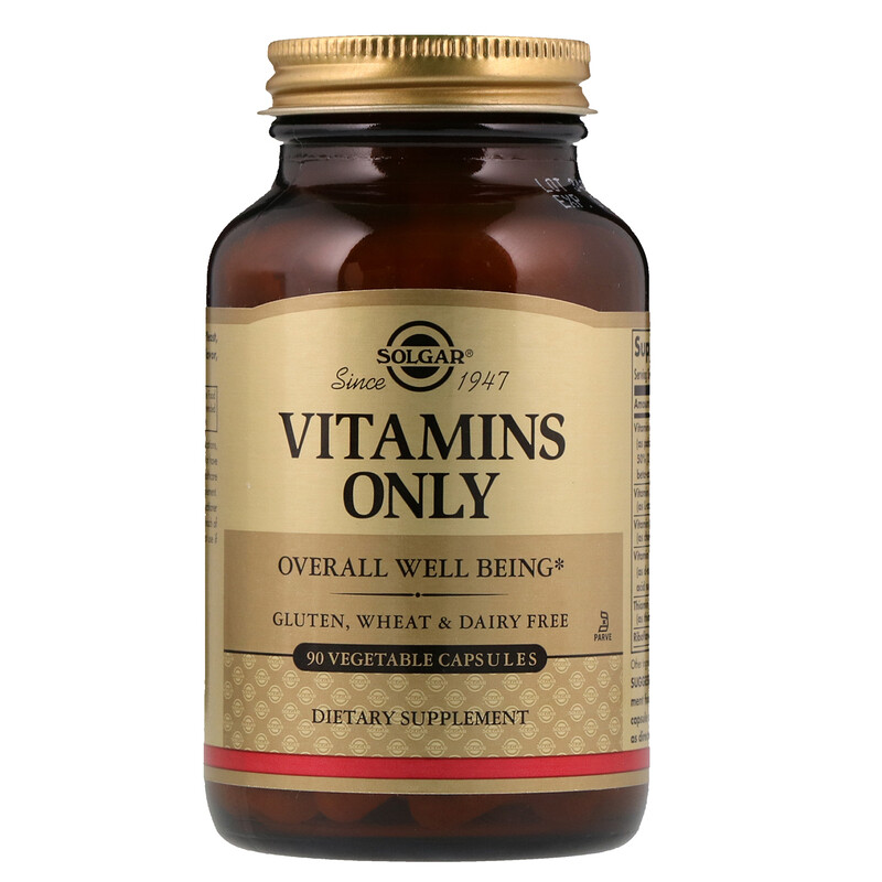 Solgar, Витамины Vitamins Only, 90 растительных капсул - iHerb