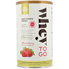 Solgar, Whey To Go, порошок сывороточного белка, клубника, 453,5 г (16 унций)