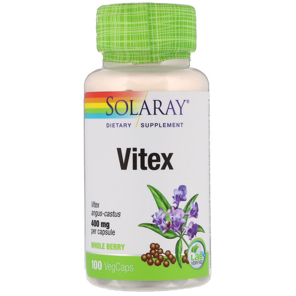 Solaray, витекс, 400 мг, 100 капсул