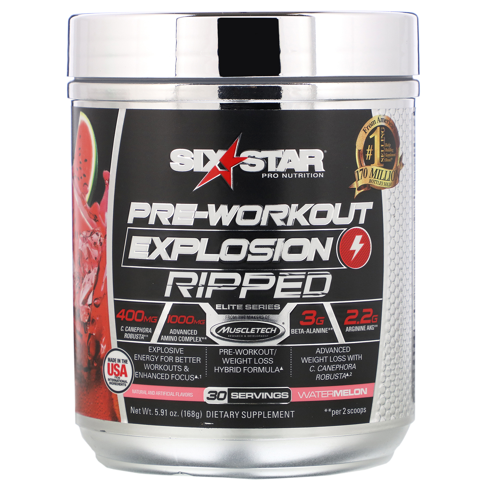 Six Star, PreWorkout Explosion Ripped, со вкусом арбуза