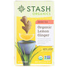 Stash Tea, Green Tea, Organic Lemon Ginger, 18 Tea Bags, 1.2 oz (36 g)