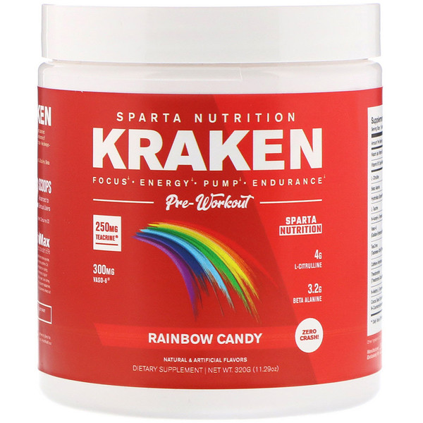 Sparta Nutrition, Kraken PreWorkout, Rainbow Candy, 11.29