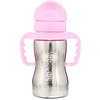 Think, Thinkbaby, Thinkster в виде стальной бутылки, розовая, 1 бутылка с соломинкой, 9 унц. (260 мл)
