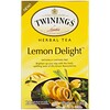 Twinings, Травяной чай, лимонное наслаждение, без кофеина, 20 отдельных чайных пакетиков, 1,41 унц. (40 г)