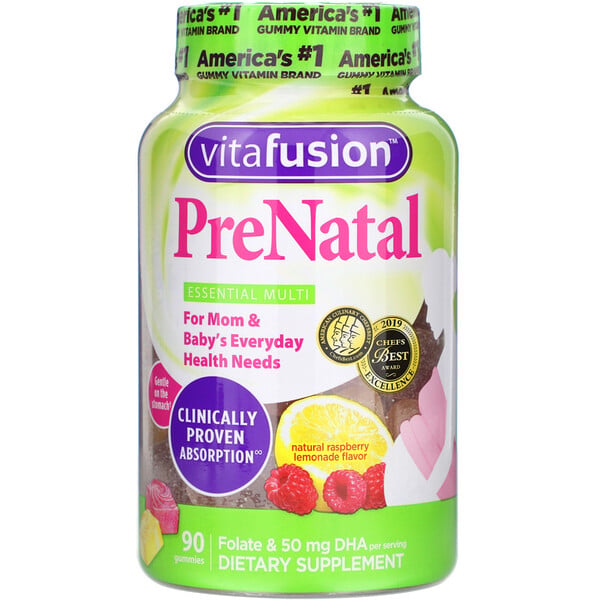 VitaFusion, PreNatal, Folate & DHA, Natural Raspberry