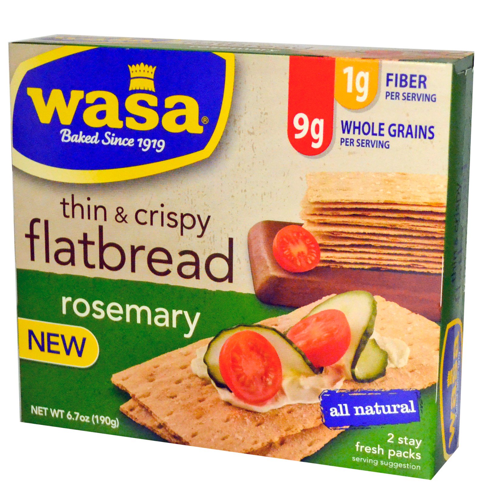 Wasa Flatbread, Thin & Crispy Flatbread, Rosemary, 6.7 oz (190 g) iHerb