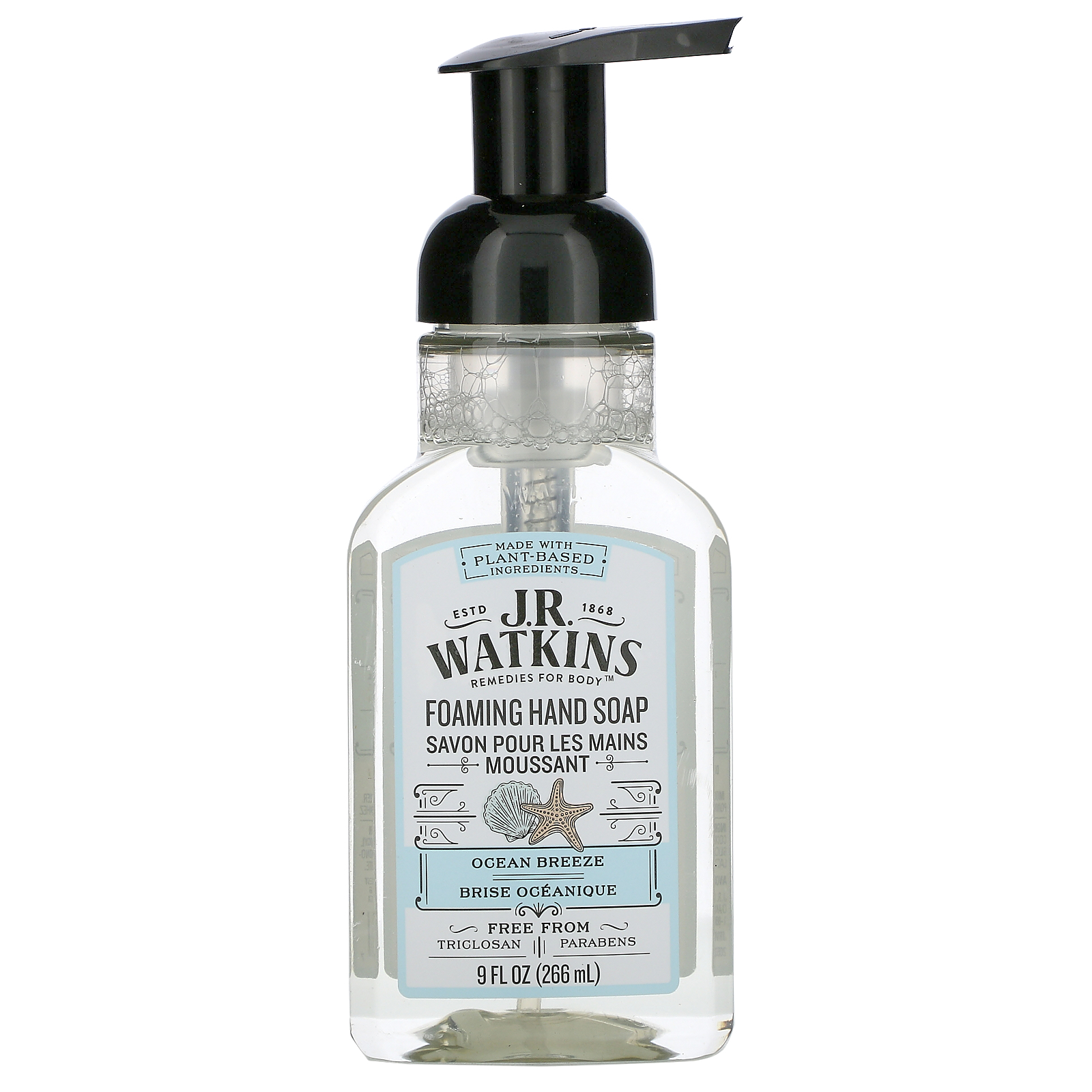 J R Watkins, Foaming Hand Soap, Ocean Breeze, 9 fl oz (266 ml) iHerb